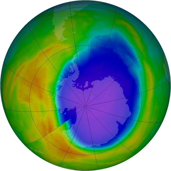 Antarctic ozone map for 11 October 1992